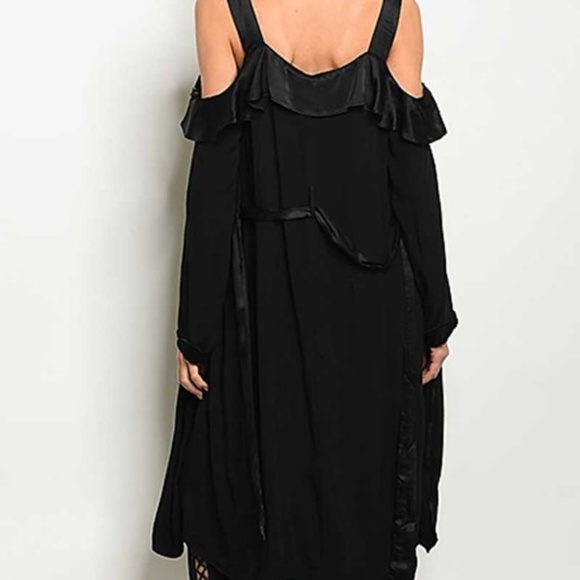 Cold Shoulder Dressy Long Cardigan - Picture 2 of 2